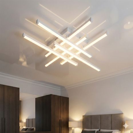 Потолкова люстра геометрична Diasha 70W до 16 м² колір Білий SX810/6WH