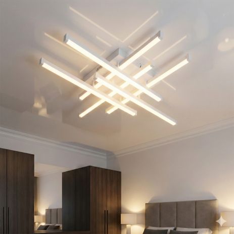 Люстра потолочная геометрическая Diasha 70W до 16 м² цвет Белый SX810/6WH