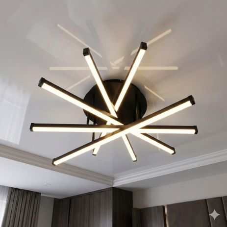 Светодиодная люстра в зал Diasha 70W до 16 м² цвет Черный SX813/5BK Светодиодная люстра в зал Diasha 70W до 16 м² цвет Черный SX813/5BK