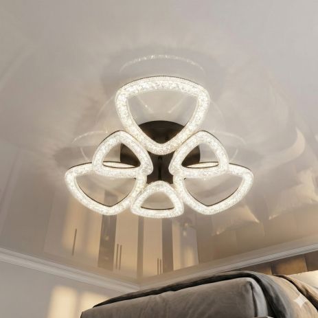 Люстра в зал современная из акрила Diasha 75W до 18 м² цвет Черный 6633/3+3BK