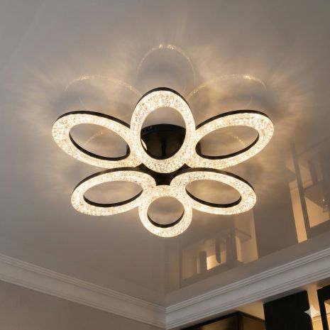 Лед люстра акрил Diasha 60W до 16 м² цвет Черный S5607/3+3BK Лед люстра акрил Diasha 60W до 16 м² цвет Черный S5607/3+3BK