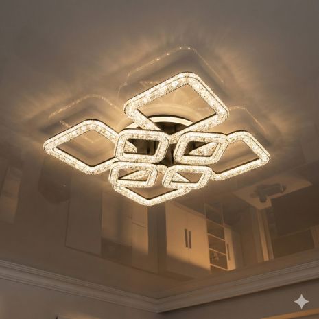 Светодиодный акриловый светильник Diasha 140W до 20 м² цвет Черный 5179/4+4BK