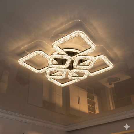 Светодиодный акриловый светильник Diasha 140W до 20 м² цвет Черный 5179/4+4BK