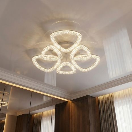 Люстра для зала из акрила Diasha 75W до 18 м² цвет Белый 6633/3+3WH Люстра для зала из акрила Diasha 75W до 18 м² цвет Белый 6633/3+3WH