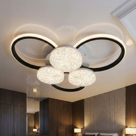 Потолочный светильник из акрила Diasha 82W до 18 м² цвет Белый + Черный 2562WH+BK DIMMER