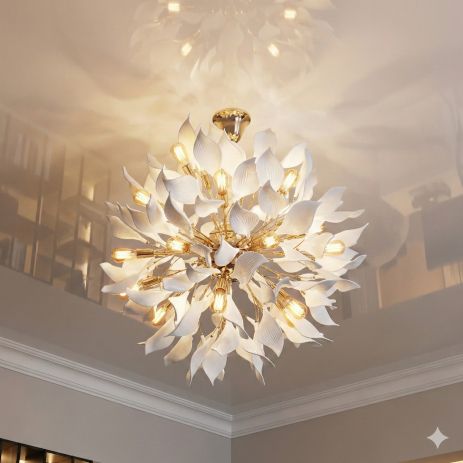 Люстра флористика современная классика Diasha цоколь E14 ламп 40 шт цвет Золото 7172-32+8P GD