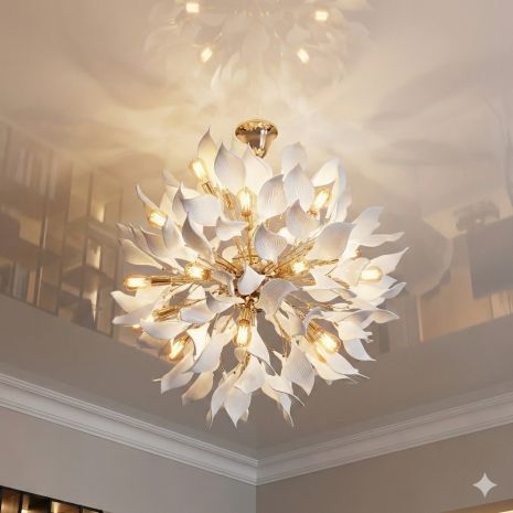 Люстра флористика сучасна класика Diasha цоколь ламп 40 шт колір Золото 7172-32+8P GD