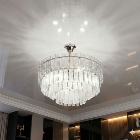 Люстра в коридор декоративное стекло Diasha цоколь E14 ламп 9 шт цвет Хром 303-550CH