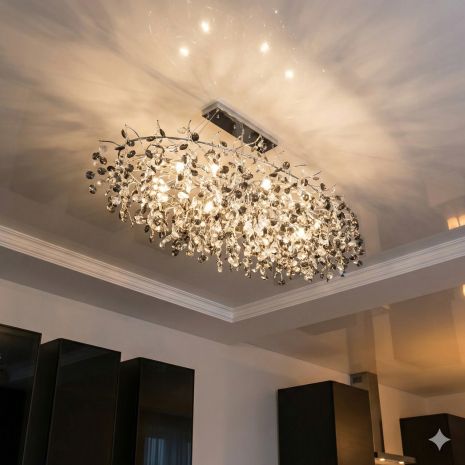 Люстра со стеклянным декором в холл Diasha цоколь E14 ламп 12 шт цвет Хром 601-L1200CH