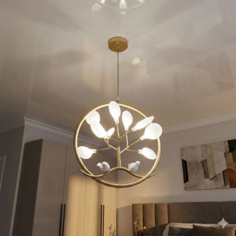 Світильник з дрібними абажурами Diasha цоколь G4 ламп 9 шт колір Золотистий HXD8031/1GD