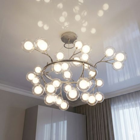 Люстра светлячки подвесная Diasha цоколь G4 ламп 36 шт цвет Серебро Y889-36B SL