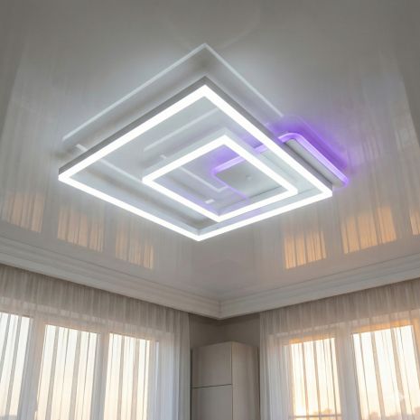 Сучасна люстра в залі Diasha 84W до 18 м² колір Білий 2550WH LED 3color dimmer