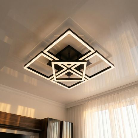 Люстра в спальню с д/у Diasha 110W до 20 м² цвет Черный 2553BK dimmer