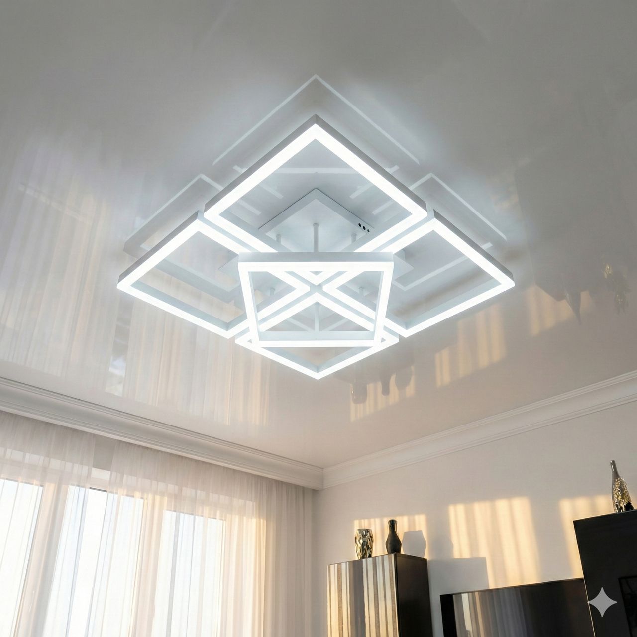 Люстра для гостиной модерн Diasha 110W до 20 м² цвет Белый 2553WH dimmer Люстра для гостиной модерн Diasha 110W до 20 м² цвет Белый 2553WH dimmer