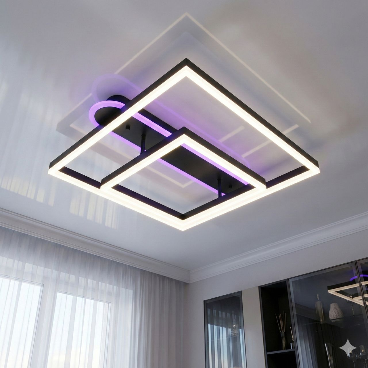 Потолочная люстра с д/у Diasha 86W до 18 м² цвет Черный 2551BK LED 3color dimmer Потолочная люстра с д/у Diasha 86W до 18 м² цвет Черный 2551BK LED 3color dimmer