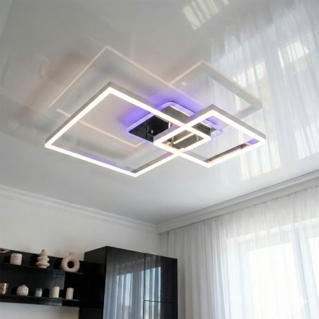 Люстра с изменением света Diasha 84W до 18 м² цвет Хром 2549HR LED 3color dimmer