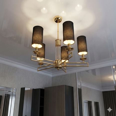 Люстра в гостиную современная классика Diasha цоколь E14 ламп 5 шт цвет Золотистый 1013/5G