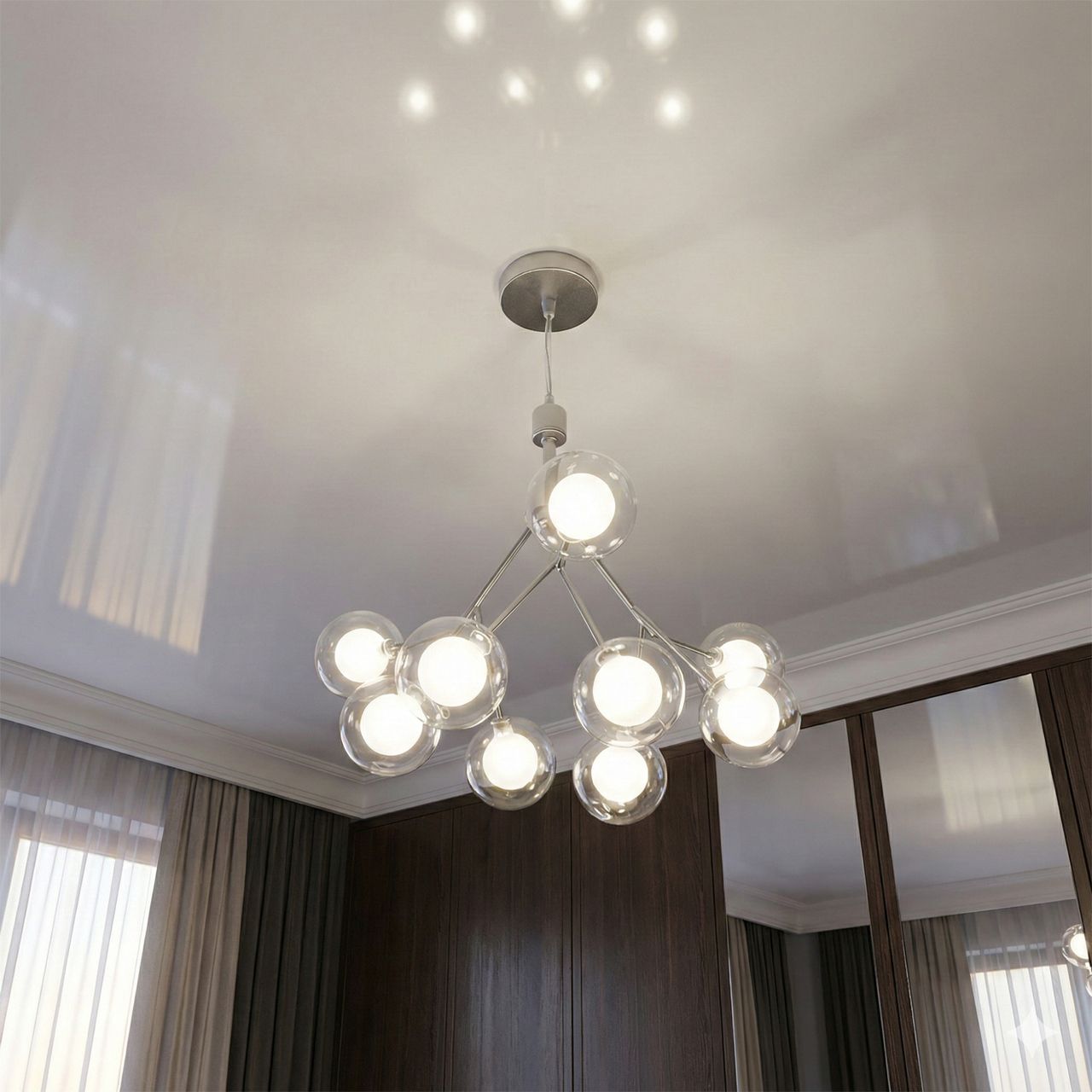 Люстра с маленькими плафонами в коридор Diasha цоколь G4 ламп 9 шт цвет Серебро 887-9B SL Люстра с маленькими плафонами в коридор Diasha цоколь G4 ламп 9 шт цвет Серебро 887-9B SL