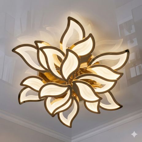 Люстра в гостиную LED Diasha 225W до 40 м² цвет Золото 9033/6+3G 3col dim