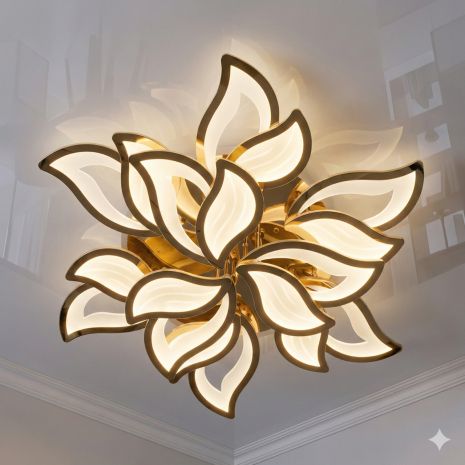 Люстра в гостиную LED Diasha 225W до 40 м² цвет Золото 9033/6+3G 3col dim