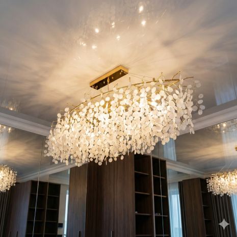 Люстра глицыния современная Diasha цоколь E14 ламп 15 шт цвет Золото 602-L1500GD