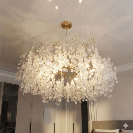 Люстра в холл глицыния Diasha цоколь E14 ламп 14 шт цвет Золото 602-1000GD