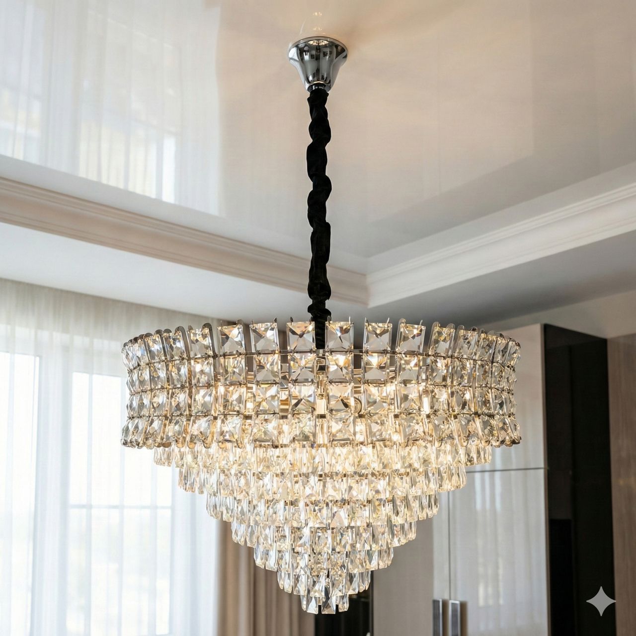 Хрустальная люстра в зал Diasha цоколь E14 ламп 16 шт цвет Хром 8017/800CH Хрустальная люстра в зал Diasha цоколь E14 ламп 16 шт цвет Хром 8017/800CH