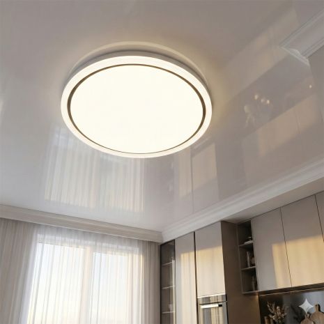 Потолочная люстра три режима Diasha 58W до 12 м² цвет Белый + Хром W-26/500