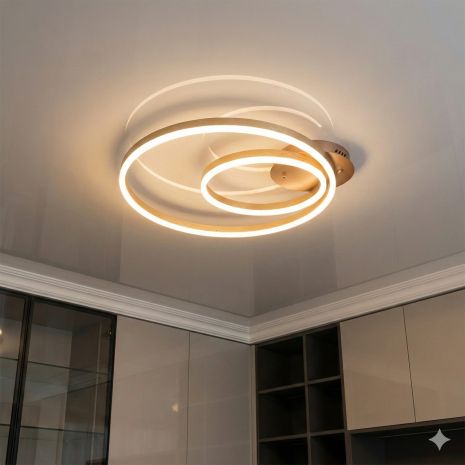 Люстра с кольцами в спальню Diasha 58W до 12 м² цвет Золото 2538G dimmer