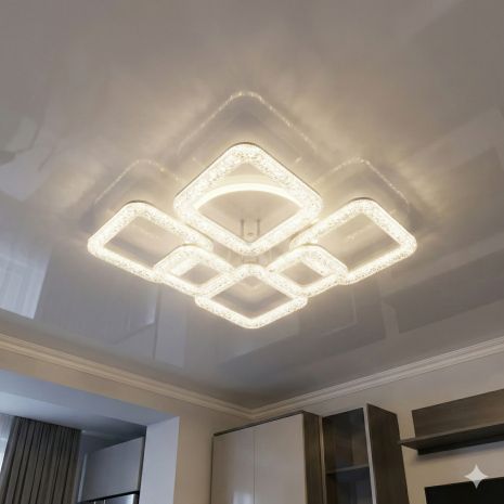 Современная люстра с кольцами Diasha 120W до 20 м² цвет Белый 5179/2+2+2WH