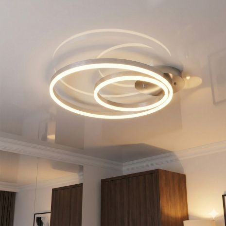 Потолочная люстра с кольцами Diasha 58W до 12 м² цвет Хром 2538NEW HR dimmer