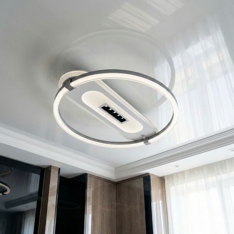 Люстра современная с кольцами в коридор Diasha 88W до 18 м² цвет Белый + Серый 5140/500GR