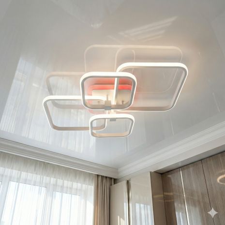 Светодиодная люстра геометрическая Diasha 85W до 18 м² цвет Белый 2525/4WH 3col dim