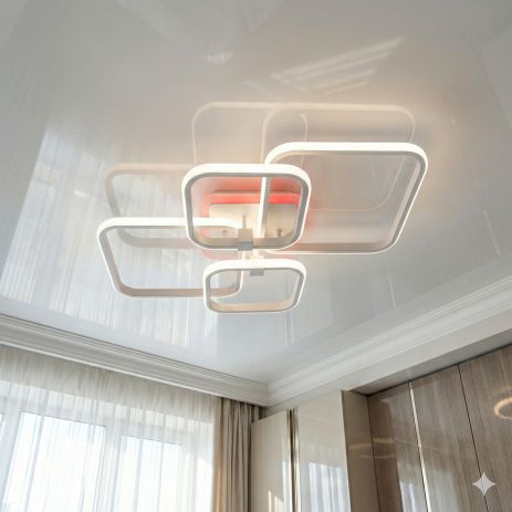 Світлодіодна люстра геометрична Diasha 85W до 18 м² колір Білий 2525/4WH 3col dim