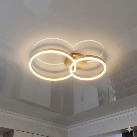 Люстра с кругами LED Diasha 50W до 12 м² цвет Золото 2539G dimmer