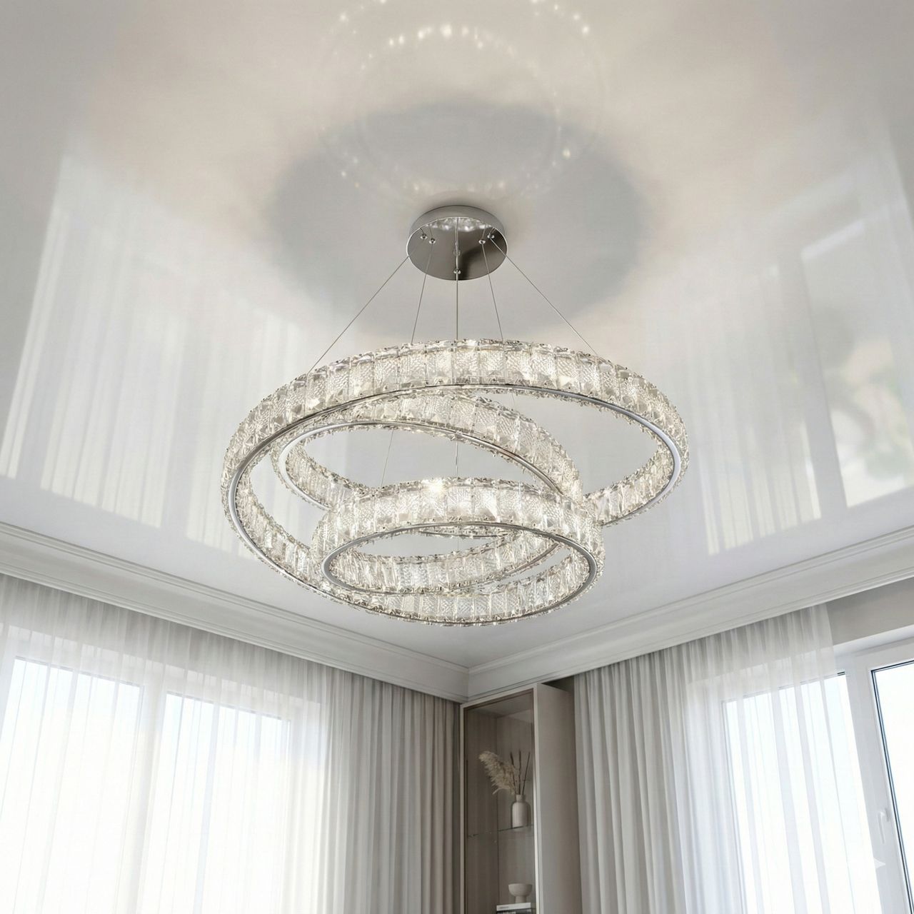 Светодиодная люстра спираль Diasha 92W до 20 м² цвет Хром D8879/500CH Светодиодная люстра спираль Diasha 92W до 20 м² цвет Хром D8879/500CH