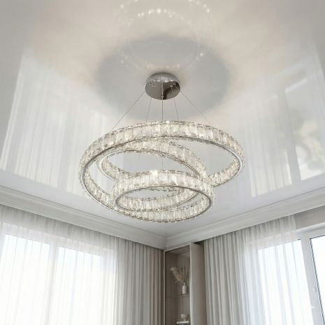 Светодиодная люстра спираль Diasha 92W до 20 м² цвет Хром D8879/500CH Светодиодная люстра спираль Diasha 92W до 20 м² цвет Хром D8879/500CH