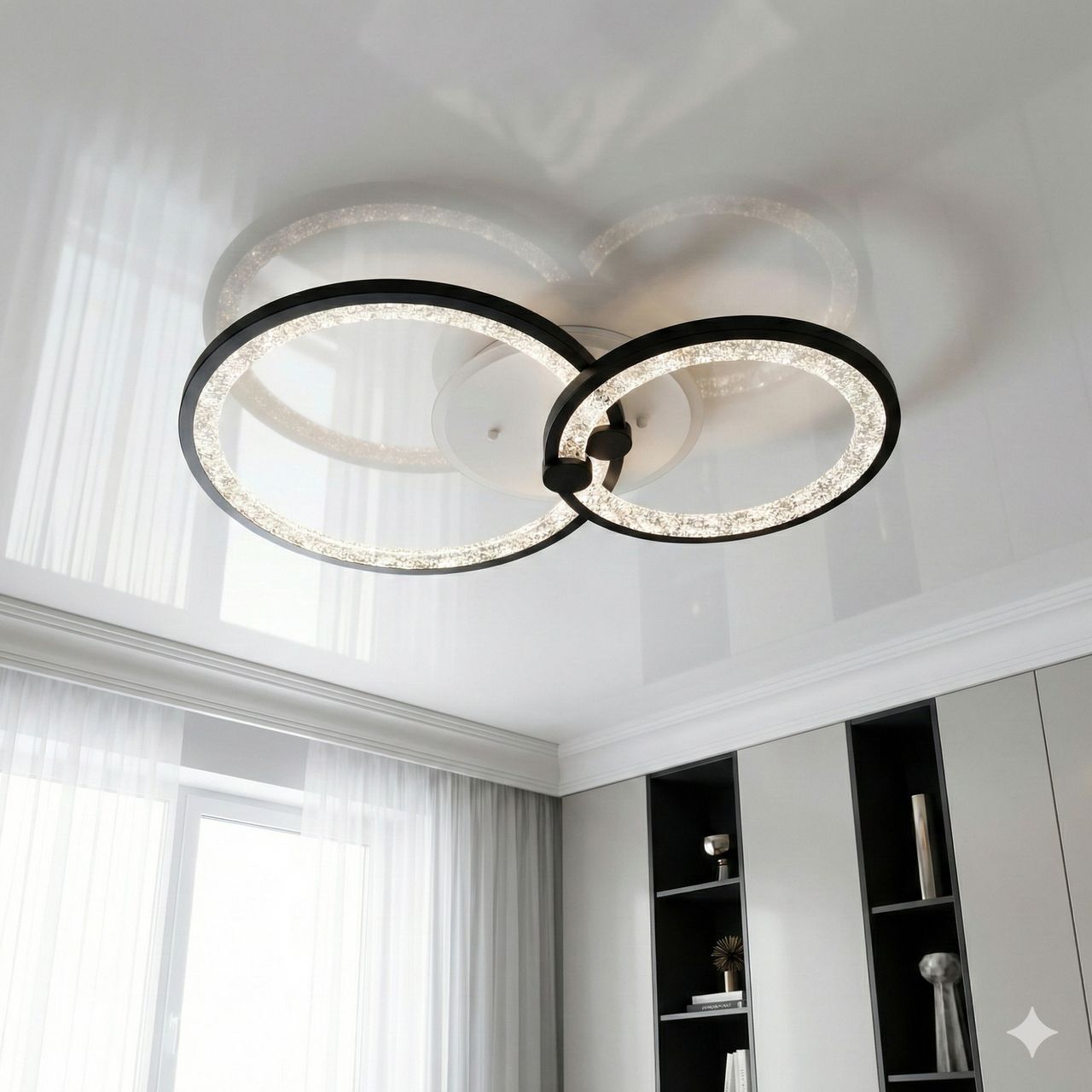 Люстра светодиодная Diasha 55W до 12 м² цвет Чeрный 8180/2BK 3col dim Люстра светодиодная Diasha 55W до 12 м² цвет Чeрный 8180/2BK 3col dim