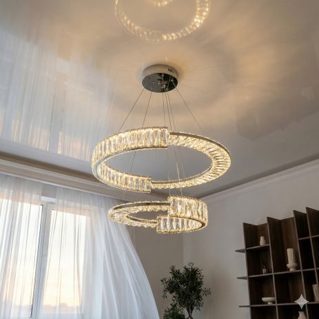 Подвесная люстра с кристаллами Diasha 103W до 20 м² цвет Хром 561/600+400CH