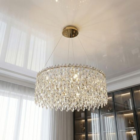 Хрустальная люстра LED Diasha 66W до 16 м² цвет Золотистый 582/500G