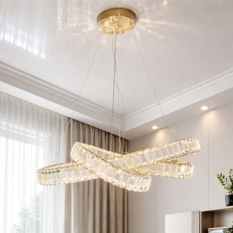 Диодная люстра хрустальная Diasha 92W до 20 м² цвет Золотистый D8880/600G