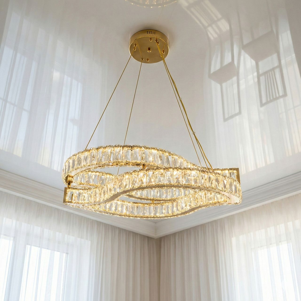 Лед люстра подвес Diasha 86W до 18 м² цвет Золотистый D8920/600x400G Лед люстра подвес Diasha 86W до 18 м² цвет Золотистый D8920/600x400G