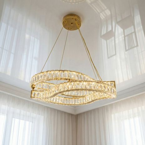 Лед люстра подвес Diasha 86W до 18 м² цвет Золотистый D8920/600x400G