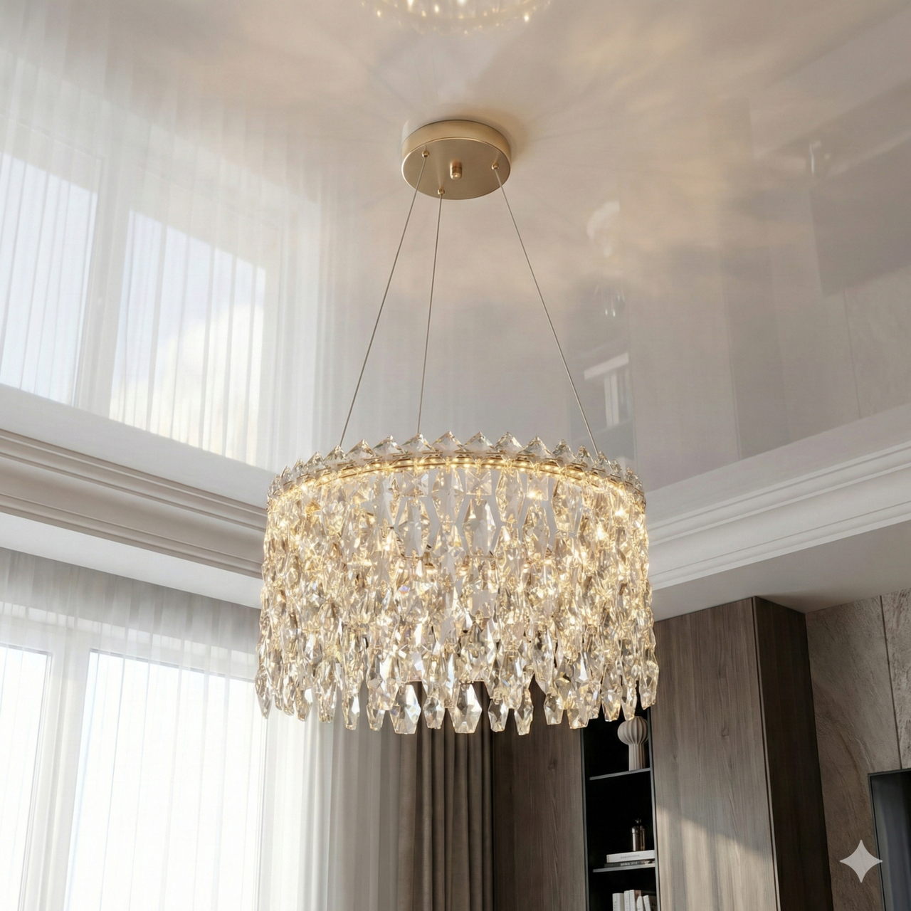 Люстра кришталева у спальню Diasha 52W до 12 м² колір Золотистий 582/400G Люстра кришталева у спальню Diasha 52W до 12 м² колір Золотистий 582/400G