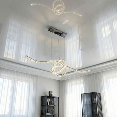 Люстра подвес в гостиную Diasha 85W до 18 м² цвет Хром D8821/1100x300CH