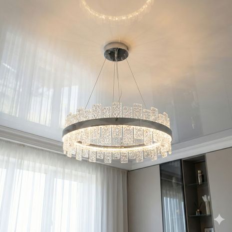 Дизайнерская люстра в спальню Diasha 82W до 18 м² цвет Хром 828/600CH Дизайнерская люстра в спальню Diasha 82W до 18 м² цвет Хром 828/600CH