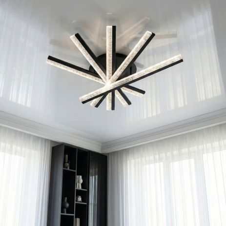 Черная светодиодная люстра веер Diasha 70W до 16 м² (MX3072/5BK)