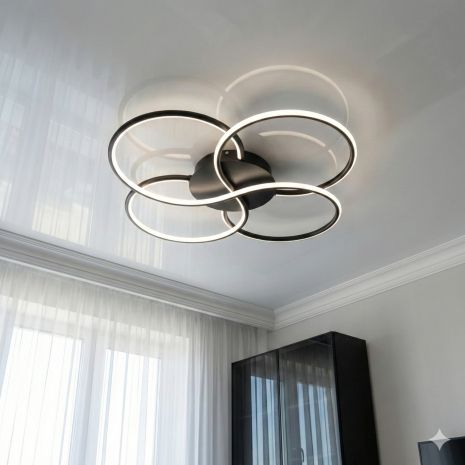 Оригінальна стельова люстра Diasha 60W до 16 м² колір Чорний WG5098/2BK