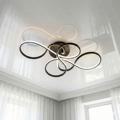 Современная светодиодная люстра Diasha 65W до 16 м² цвет Черный WG5099/A BK