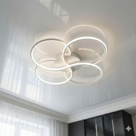 Плоская люстра светодиодная Diasha 60W до 16 м² цвет Белый WG5098/2WH